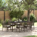 Casa si Gradina - Gradina si terasa - Mobilier exterior - Scaune si sezlonguri gradina - Set de masa pentru gradina 7 pcs Maro 190 x 90 x 75 cm - Infinity.ro