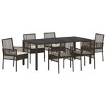 Casa si Gradina - Gradina si terasa - Mobilier exterior - Scaune si sezlonguri gradina - Set de masa pentru gradina 7 pcs Maro 190 x 90 x 75 cm - Infinity.ro
