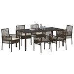 Casa si Gradina - Gradina si terasa - Mobilier exterior - Scaune si sezlonguri gradina - Set de masa pentru gradina 7 pcs Maro 190 x 90 x 75 cm - Infinity.ro