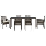 Casa si Gradina - Gradina si terasa - Mobilier exterior - Scaune si sezlonguri gradina - Set de masa pentru gradina 7 pcs Maro 190 x 90 x 75 cm - Infinity.ro