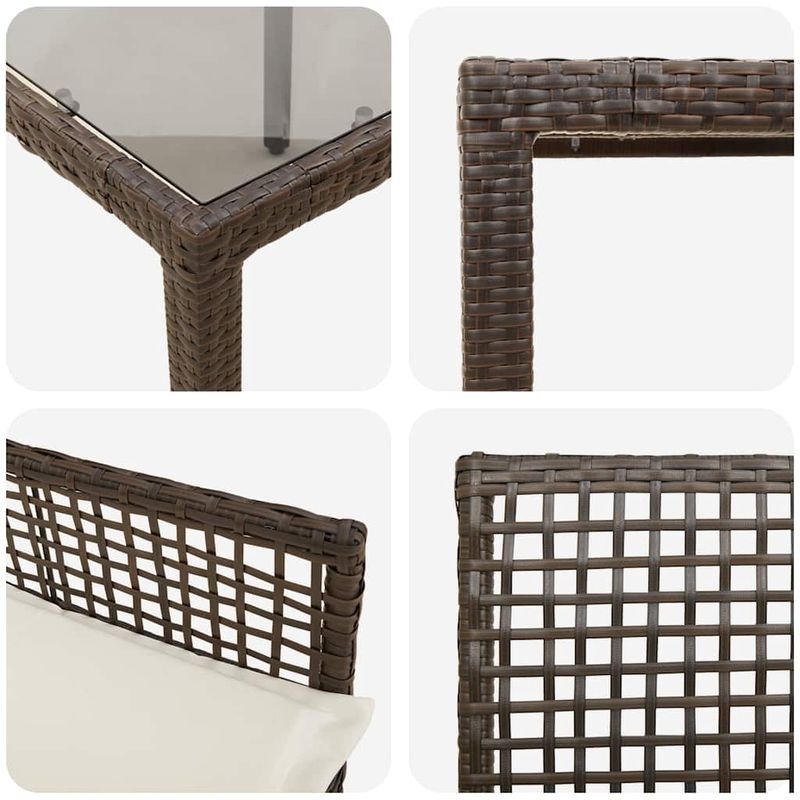 Casa si Gradina - Gradina si terasa - Mobilier exterior - Scaune si sezlonguri gradina - Set de masa pentru gradina 7 pcs Maro 190 x 90 x 75 cm - Infinity.ro