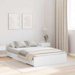 Casa si Gradina - Mobilier - Paturi si accesorii - Paturi - Cadru de pat cu depozitare cu sertar cu headboard cu depozitare Alb 120 x 190 cm - Infinity.ro