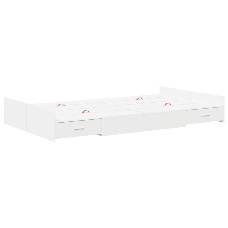 Casa si Gradina - Mobilier - Paturi si accesorii - Paturi - Cadru de pat cu depozitare cu sertar cu headboard cu depozitare Alb 120 x 190 cm - Infinity.ro