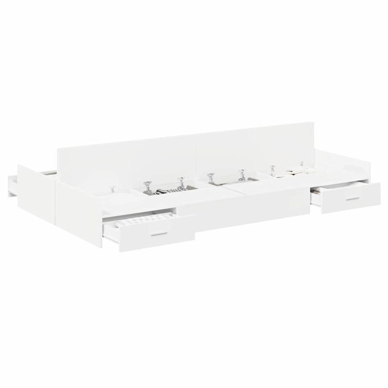 Casa si Gradina - Mobilier - Paturi si accesorii - Paturi - Cadru de pat cu depozitare cu sertar cu headboard cu depozitare Alb 120 x 190 cm - Infinity.ro