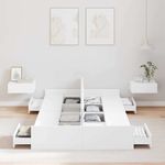 Casa si Gradina - Mobilier - Paturi si accesorii - Paturi - Cadru de pat cu depozitare cu sertar cu headboard cu depozitare Alb 120 x 190 cm - Infinity.ro