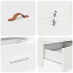 Casa si Gradina - Mobilier - Paturi si accesorii - Paturi - Cadru de pat cu depozitare cu sertar cu headboard cu depozitare Alb 120 x 190 cm - Infinity.ro