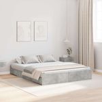 Casa si Gradina - Mobilier - Paturi si accesorii - Paturi - Cadru de pat cu depozitare cu sertar cu headboard cu depozitare Gri beton 140 x 200 cm - Infinity.ro