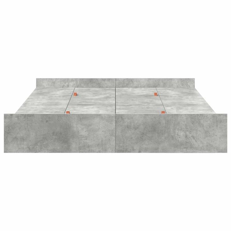 Casa si Gradina - Mobilier - Paturi si accesorii - Paturi - Cadru de pat cu depozitare cu sertar cu headboard cu depozitare Gri beton 140 x 200 cm - Infinity.ro