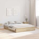 Casa si Gradina - Mobilier - Paturi si accesorii - Paturi - Cadru de pat cu depozitare Stejar sonoma 135 x 190 cm Melamina - Infinity.ro