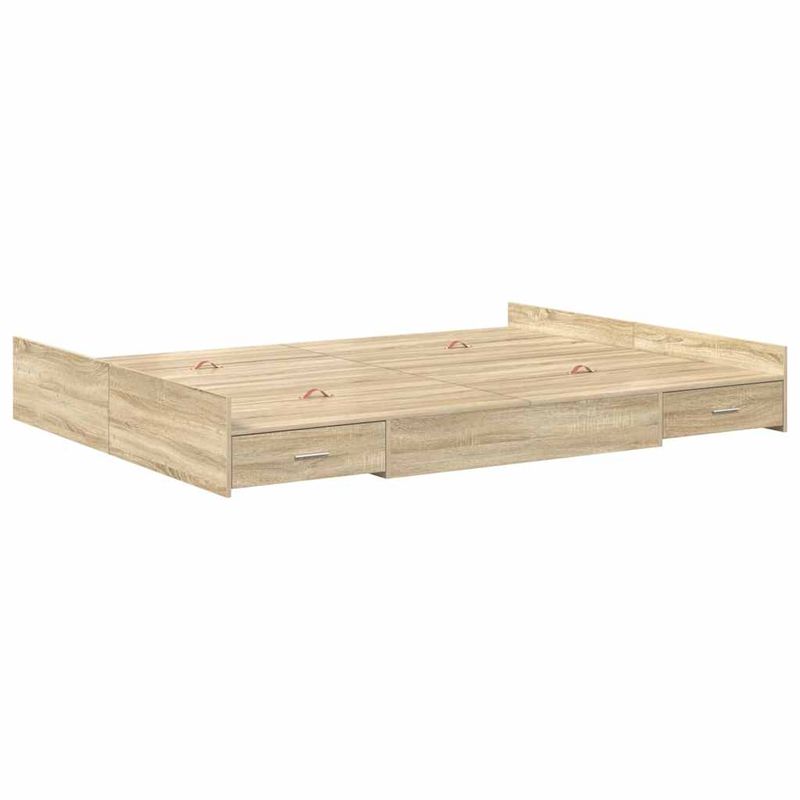 Casa si Gradina - Mobilier - Paturi si accesorii - Paturi - Cadru de pat cu depozitare Stejar sonoma 135 x 190 cm Melamina - Infinity.ro