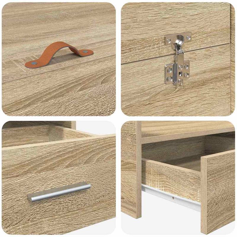 Casa si Gradina - Mobilier - Paturi si accesorii - Paturi - Cadru de pat cu depozitare Stejar sonoma 135 x 190 cm Melamina - Infinity.ro