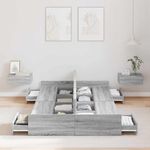 Casa si Gradina - Mobilier - Paturi si accesorii - Paturi - Cadru de pat cu depozitare cu sertar cu headboard sonoma gri 120 x 200 cm - Infinity.ro