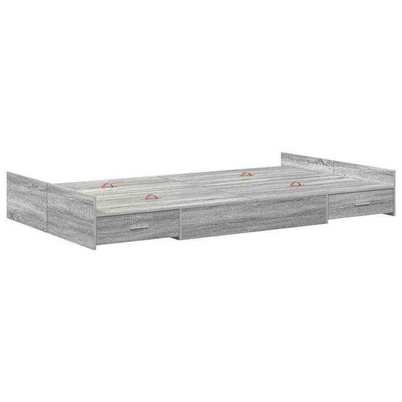 Casa si Gradina - Mobilier - Paturi si accesorii - Paturi - Cadru de pat cu depozitare cu sertar cu headboard sonoma gri 120 x 200 cm - Infinity.ro