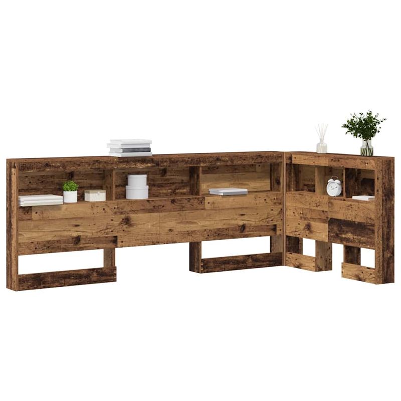 Casa si Gradina - Mobilier - Paturi si accesorii - Accesorii paturi - Tablie de pat cu LED, gri inchis, 183x16x118/128 cm, textil - Infinity.ro