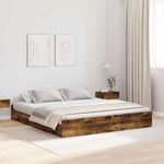 Casa si Gradina - Mobilier - Paturi si accesorii - Paturi - Cadru de pat cu depozitare cu sertar Stejar afumat 200 x 200 cm - Infinity.ro