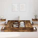 Casa si Gradina - Mobilier - Paturi si accesorii - Paturi - Cadru de pat cu depozitare cu sertar Stejar afumat 200 x 200 cm - Infinity.ro