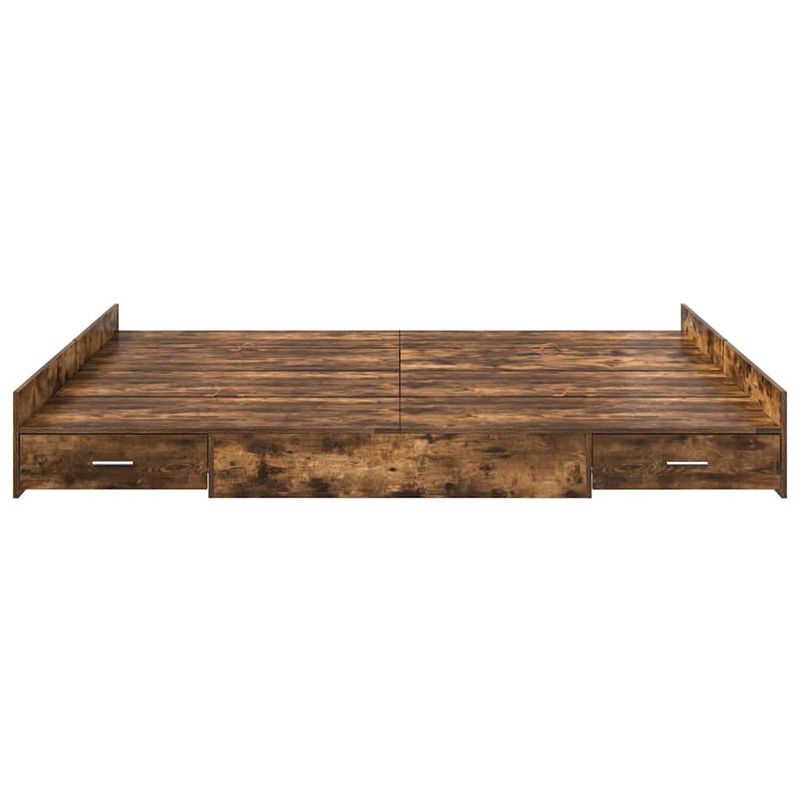 Casa si Gradina - Mobilier - Paturi si accesorii - Paturi - Cadru de pat cu depozitare cu sertar Stejar afumat 200 x 200 cm - Infinity.ro