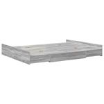 Casa si Gradina - Mobilier - Paturi si accesorii - Paturi - Cadru de pat cu depozitare cu sertar cu headboard sonoma gri 135 x 190 cm - Infinity.ro
