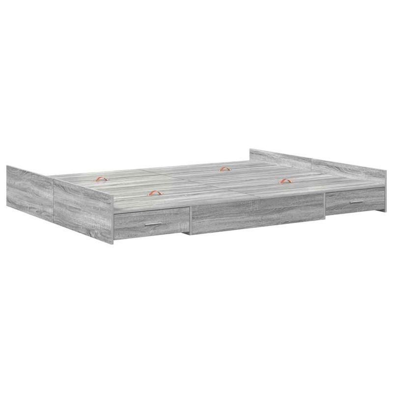 Casa si Gradina - Mobilier - Paturi si accesorii - Paturi - Cadru de pat cu depozitare cu sertar cu headboard sonoma gri 135 x 190 cm - Infinity.ro