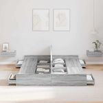 Casa si Gradina - Mobilier - Paturi si accesorii - Paturi - Cadru de pat cu depozitare cu sertar cu headboard sonoma gri 135 x 190 cm - Infinity.ro