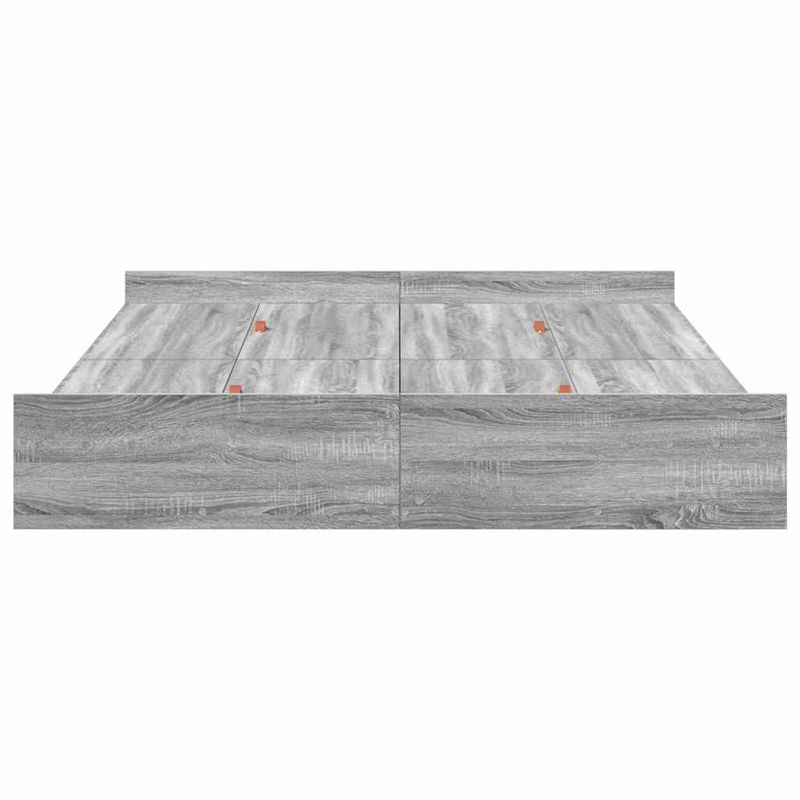 Casa si Gradina - Mobilier - Paturi si accesorii - Paturi - Cadru de pat cu depozitare cu sertar cu headboard sonoma gri 135 x 190 cm - Infinity.ro