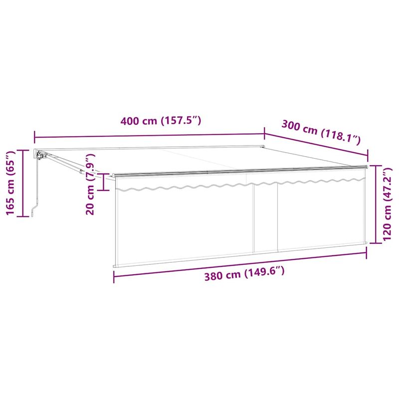 Casa si Gradina - Gradina si terasa - Umbrele si pavilioane - Pavilioane - Cortina Retractabila Manual Dungi Albastre si Albe 400 × 300 cm - Infinity.ro