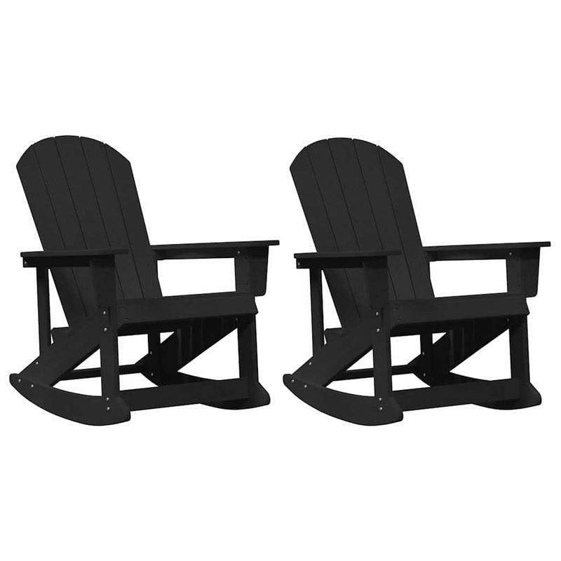 Casa si Gradina - Gradina si terasa - Mobilier exterior - Scaune si sezlonguri gradina - Fotolii Adirondack Marmite 2 pcs Negru 73.5 x 92 x 90 cm HDPE - Infinity.ro