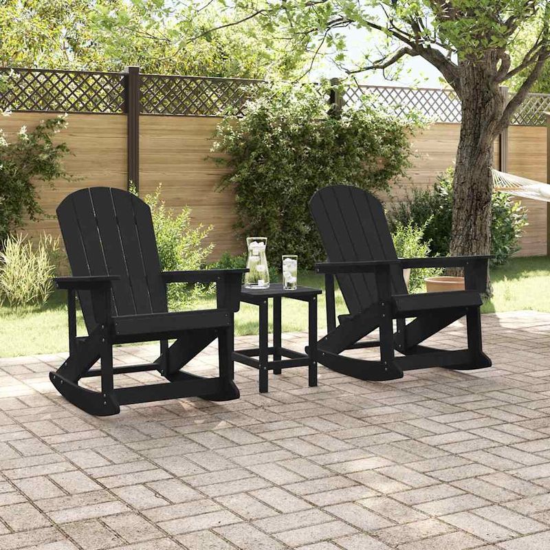 Casa si Gradina - Gradina si terasa - Mobilier exterior - Scaune si sezlonguri gradina - Fotolii Adirondack Marmite 2 pcs Negru 73.5 x 92 x 90 cm HDPE - Infinity.ro