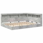 Casa si Gradina - Mobilier - Paturi si accesorii - Paturi - Pat cu biblioteca cu raft 2 pcs Gri beton 160 x 200 cm Melamina - Infinity.ro