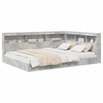 Casa si Gradina - Mobilier - Paturi si accesorii - Paturi - Pat cu biblioteca cu raft 2 pcs Gri beton 160 x 200 cm Melamina - Infinity.ro