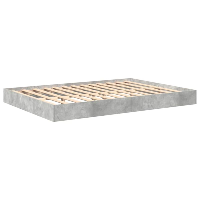 Casa si Gradina - Mobilier - Paturi si accesorii - Paturi - Pat cu biblioteca cu raft 2 pcs Gri beton 160 x 200 cm Melamina - Infinity.ro