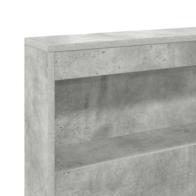 Casa si Gradina - Mobilier - Paturi si accesorii - Paturi - Pat cu biblioteca cu raft 2 pcs Gri beton 160 x 200 cm Melamina - Infinity.ro