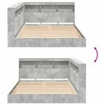 Casa si Gradina - Mobilier - Paturi si accesorii - Paturi - Pat cu biblioteca cu raft 2 pcs Gri beton 160 x 200 cm Melamina - Infinity.ro