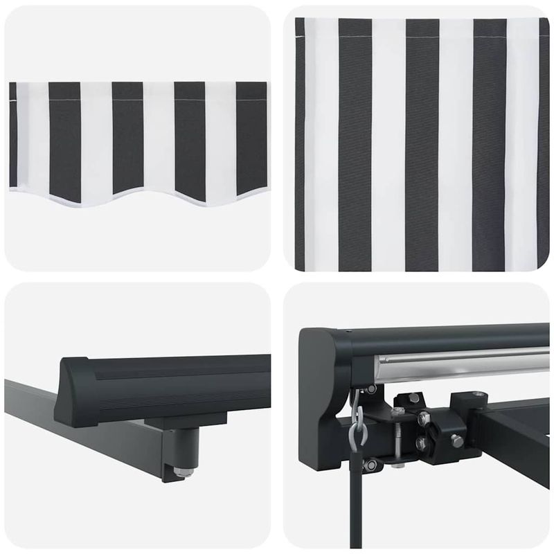 Casa si Gradina - Gradina si terasa - Umbrele si pavilioane - Pavilioane - Cortina Retractabila Manual Antracit si Alb 450x300 cm - Infinity.ro