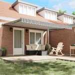 Casa si Gradina - Gradina si terasa - Umbrele si pavilioane - Pavilioane - Cortina Retractabila Manual Antracit si Alb 450x300 cm - Infinity.ro