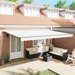 Casa si Gradina - Gradina si terasa - Umbrele si pavilioane - Pavilioane - Cortina Retractabila Manual Alb 500x300 cm Tesatura si Aluminiu - Infinity.ro