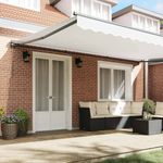Casa si Gradina - Gradina si terasa - Umbrele si pavilioane - Pavilioane - Cortina Retractabila Manual Alb 500x300 cm Tesatura si Aluminiu - Infinity.ro