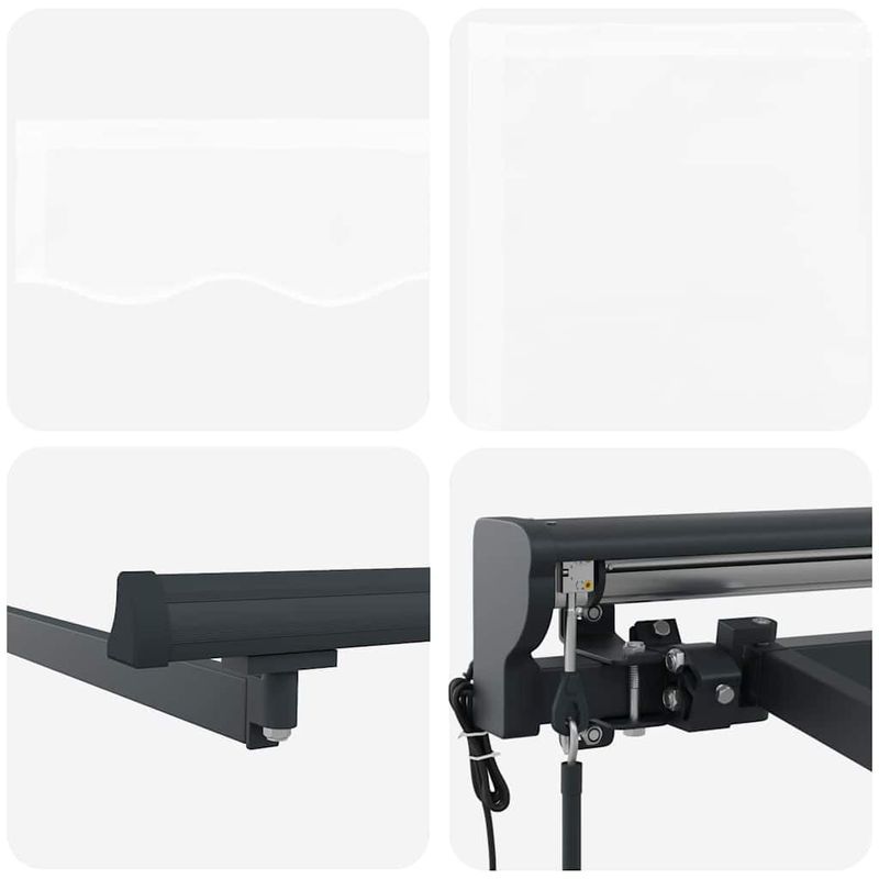 Casa si Gradina - Gradina si terasa - Umbrele si pavilioane - Pavilioane - Cortina Retractabila Manual Alb 500x300 cm Tesatura si Aluminiu - Infinity.ro