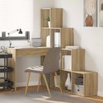 Casa si Gradina - Mobilier - Mese si birouri - Birouri - Birou de colt cu raft Stejar sonoma 101.5 x 149.5 x 149.5 cm - Infinity.ro