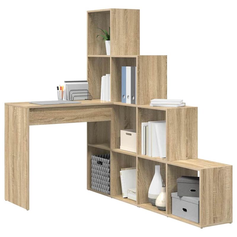 Casa si Gradina - Mobilier - Mese si birouri - Birouri - Birou de colt cu raft Stejar sonoma 101.5 x 149.5 x 149.5 cm - Infinity.ro