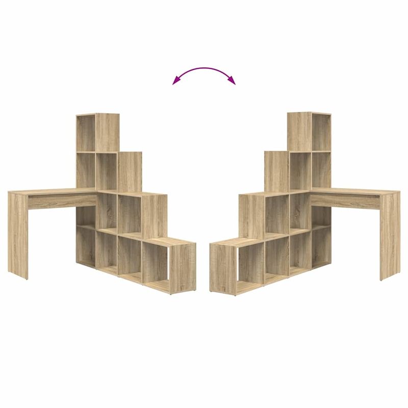 Casa si Gradina - Mobilier - Mese si birouri - Birouri - Birou de colt cu raft Stejar sonoma 101.5 x 149.5 x 149.5 cm - Infinity.ro