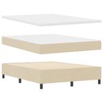 Casa si Gradina - Mobilier - Paturi si accesorii - Paturi - Pat cu arcuri cu lumini cu banda LED cu headboard Crem 140 x 190 cm Tesatura - Infinity.ro