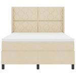 Casa si Gradina - Mobilier - Paturi si accesorii - Paturi - Pat cu arcuri cu lumini cu banda LED cu headboard Crem 140 x 190 cm Tesatura - Infinity.ro