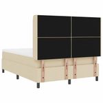 Casa si Gradina - Mobilier - Paturi si accesorii - Paturi - Pat cu arcuri cu lumini cu banda LED cu headboard Crem 140 x 190 cm Tesatura - Infinity.ro