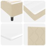 Casa si Gradina - Mobilier - Paturi si accesorii - Paturi - Pat cu arcuri cu lumini cu banda LED cu headboard Crem 140 x 190 cm Tesatura - Infinity.ro