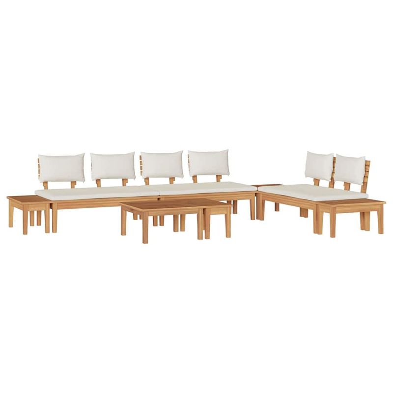 Casa si Gradina - Gradina si terasa - Mobilier exterior - Canapele si fotolii gradina - Set de Banci pentru Gradina 5 pcs Maro si Crem 2 locuri mic - Infinity.ro