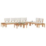 Casa si Gradina - Gradina si terasa - Mobilier exterior - Canapele si fotolii gradina - Set de Banci pentru Gradina 5 pcs Maro si Crem 2 locuri mic - Infinity.ro