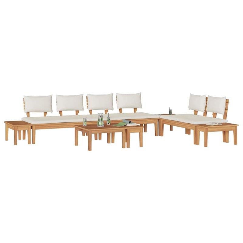 Casa si Gradina - Gradina si terasa - Mobilier exterior - Canapele si fotolii gradina - Set de Banci pentru Gradina 5 pcs Maro si Crem 2 locuri mic - Infinity.ro