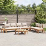 Casa si Gradina - Gradina si terasa - Mobilier exterior - Canapele si fotolii gradina - Set de Banci pentru Gradina 5 pcs Maro si Crem 2 locuri mic - Infinity.ro
