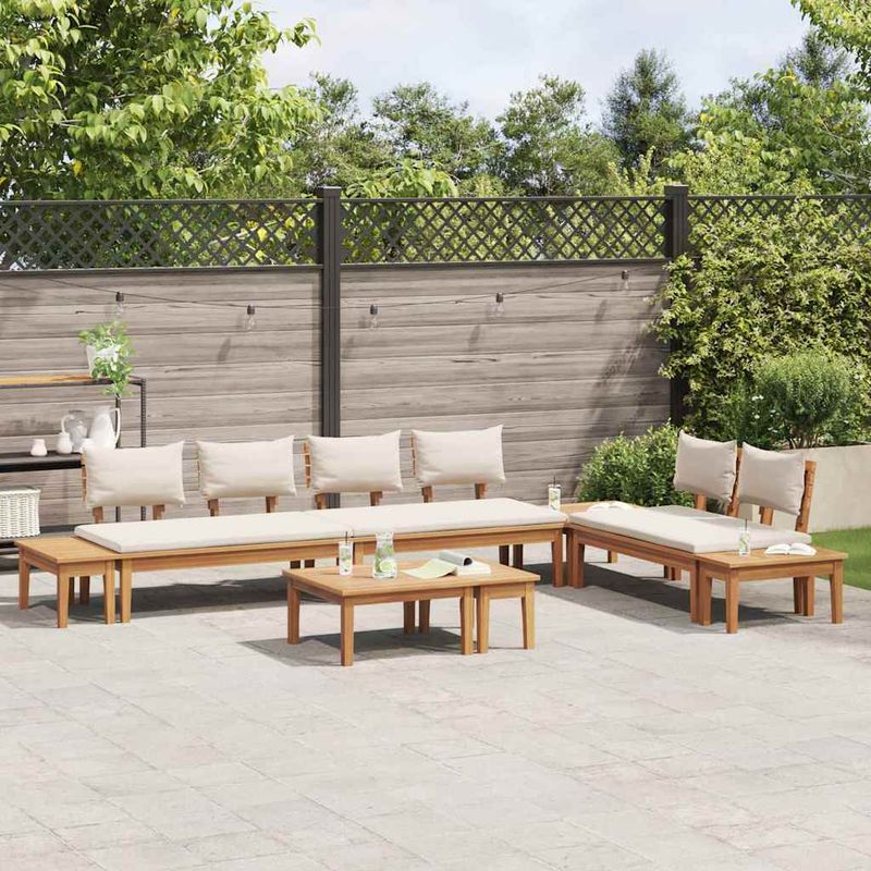 Casa si Gradina - Gradina si terasa - Mobilier exterior - Canapele si fotolii gradina - Set de Banci pentru Gradina 5 pcs Maro si Crem 2 locuri mic - Infinity.ro